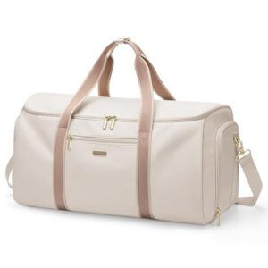 Beige Umwandelbare Kleidersack 2 in 1 Reisetasche Handgepäcktasche für Damen Anzugtasche Reisetaschen für Business, Reisen und Sport (Cremefarben)