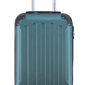 Ein kleiner, in Forest-Green gestrichener BEIBYE Hartschalenkoffer mit vier Zwilings-Rollen und Zahlenschloß auf weißem Hintergrund