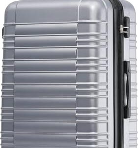 Zwillings rollen Reisekoffer Trolley Set in Silber, mit großem, mittlerem und extra-großen Koffern, für Reisen und tägliche Nutzung