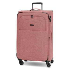 großer Weichschalen-Trolley, ideal für Reisen oder Familienurlaube, viel Stauraum, robustes Material, schwenkbare Doppelrollen, TSA-Schloss, perfekter Reisebegleiter