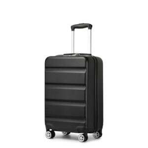 Kono Koffer Trolley Handgepäck Kabinenkoffer Leichte Hartschalengepäck mit TSA-Schloss und doppelter Spinnrolle für Reisen und Business 55x35x22cm, Schwarz. Hochwertiges Handgepäck für Geschäftsreisen oder Wochenendausflüge. Robuste PC+ABS-Hartschaleneimer mit kratzfester Oberfläche.