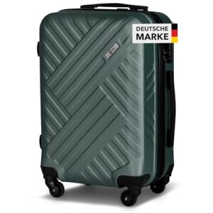 Hochwertiger Reisekoffer mit 360° Leichtlauf-Rollen und Zahlenschloss - Dusky Green, Maß M