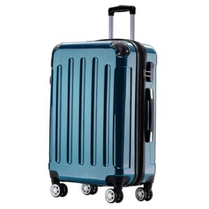 Robuster Hartschalen Koffer mit 4 Zwillingsrollen und Polycabonat-Außenhülle, Pale Green, ideal für Reisen und Flughäfen