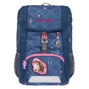 Ergonomischer Mini-Ranzen für Kinder, Sitzkissen und Magic Mags, blau-rosa, 13 l, ideal für Kindergarten, Vorschule und Freizeit