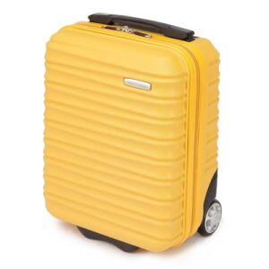 WITTCHEN Reisekoffer Kleinkoffer Hartschale aus ABS2 Standard-Rollen Reißverschluss Groove Line Kleinkoffer XXS gelb für Reisen