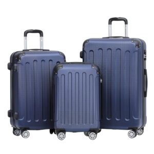 Beibye 2045 Zwillingsrollen Reisekoffer, hochwertiger Koffer mit 4 Zwillingsrollen und 360°-Leichtlauf-System, praktische Aufteilung in drei separate Fächer, Laptop-Bereich und organisierte Fächer für Business-Unterlagen