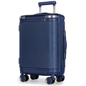 Handgepäck Koffer mit Verstellbarem Teleskopgriff, ABS-Hartschalenkoffer und TSA Schloss in Dunkelblau für Damen & Herren