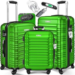 Kesser 3-teiliges Hartschalenkofferset mit ABS-Hartschale, Teleskopgriff und Kofferwaage für eine sichere und bequeme Reiseerfahrung