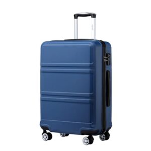Kono Hartschalenkoffer, großer Leichtkoffer mit 4 Rollen und TSA Schloss, ideal für Reisen und Urlaub, dunkelblauer Farbton, ABS+PC Hartschalensystem