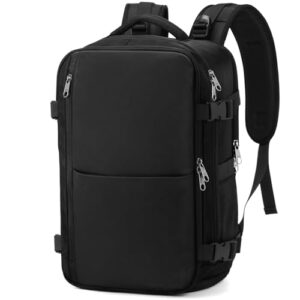Samfolk Handgepäck Rucksack, 20-Liter-HG-Roll-On-Bag, perfekt für Ryanair und andere Airlines, 40x20x25 cm, Mattschwarz