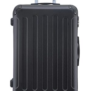 Beibye Hartschalenkoffer, Reisebegleiter, Trolley, Rollkoffer, Zahlenschloß, 4 Zwilings-Rollen, schwarzer Koffer, 66 cm