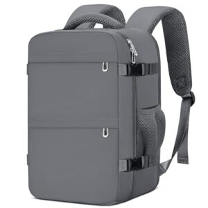Cmezevi Reiserucksack 20L, leichte Kabinentasche für Flugreisen und Alltagsreisen, dunkelgrauer Rucksack mit Trolley-Sleeve für Laptop, geschütztes Handy- und Laptop-Fach