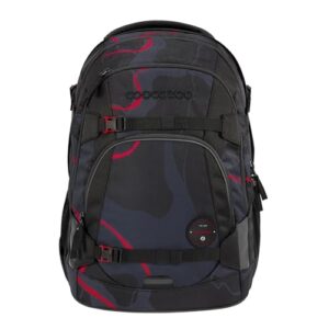 Ergonomischer und anpassbarer Schulrucksack in schwarz mit Lava Lines Design, ideal für Kinder ab der 3. Klasse