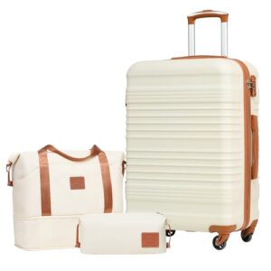 COOLIFE Reisekoffer Set 3-teilig: Koffer, Reisetasche und Kulturtasche für Reisen, Kreuzfahrt oder Auslandsstudium