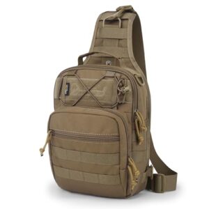 Taktische Brusttasche aus Curdura-Stoff mit YKK-Reißverschluss für Herren - Military Schultertasche und Umhängetasche für Outdoor-Aktivitäten wie Wandern oder Reisen