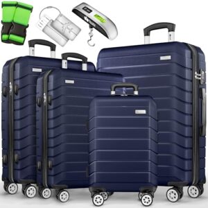 Reisekoffer Set 4-teilig mit Gepäckwaage, Koffergurten und -anhängern für eine bequeme Reise