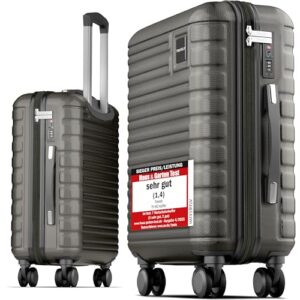 Travely Premium Handgepäck Koffer mit sanften Rollen und TSA-Schloss, ideal für Flugreisen zu Ryanair, Lufthansa, Eurowings usw.