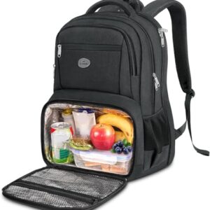 Laptop Rucksack 17 Zoll mit Kühlfach, herren Groß, Anti Diebstahl, TSA freundlich, Laptoprucksack für Business, Wasserdicht Schulrucksack, Schwarz