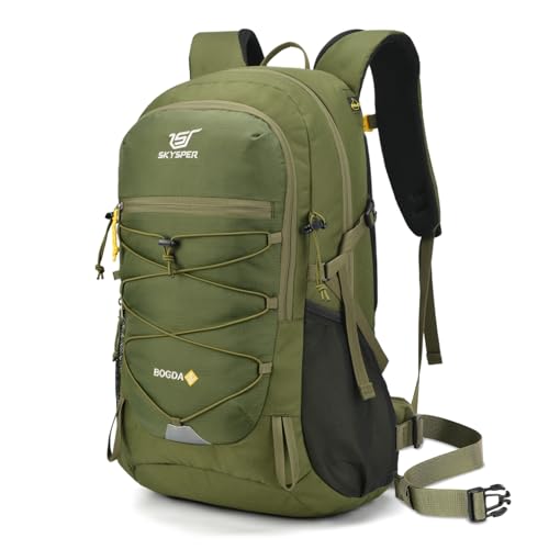 Wanderrucksack mit atmungsaktiver Rückenbelüftung und Regenschutz für Outdoor-Aktivitäten wie Wandern, Tagestouren und Camping