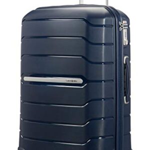 Erweiterbarer Reisekoffer Samsonite Flux Spinner M in Blau für Reisen, 68 cm groß, 75/85 Liter Volumen
