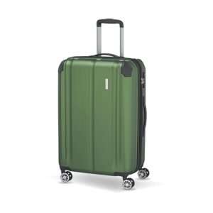 Grüner Travelite Hartschalenkoffer mit kratzfester Oberfläche, 4 Rollen und TSA-Schloss für Reisen bis 2 Wochen