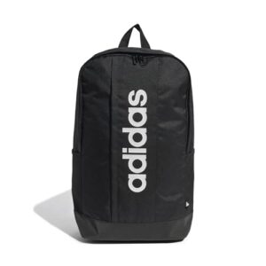 Adidas Unisex Linear Rucksack in Schwarz, schwarz und weiß. Moderner und minimalistischer Design für Reisen oder Alltag.