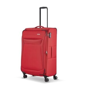 Travelite 4-Rad Koffer Größe L mit Weichschale, Dehnfalte und Kantenschutz, Trolley in Zeitloser Optik für lange Reisen und große Touren