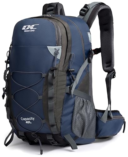 Wasserdichter Wanderrucksack für Damen und Herren, 40l Fassungsvermögen, Reiserucksack mit Regenschutz, atmungsaktiv und bequem zu tragen