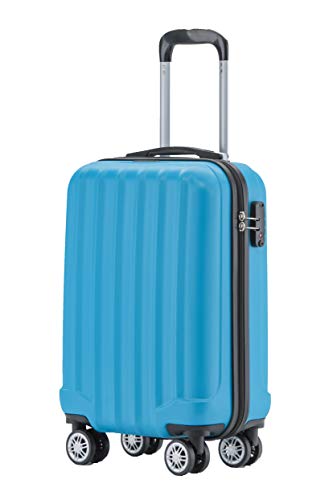 Harter Kabinenkoffer mit TSA Schloss und 360° Rollen, leichte Handgepäcktasche aus ABS für Reisen, flugzeugtauglich und airline approved