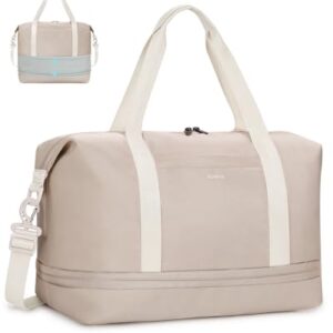 Reisetasche aus recyceltem PET-Stoff, erweiterbares Design, 40x30x20 cm groß, ideal für Fluggesellschaften wie Ryanair, EasyJet und Eurowings, mit abnehmbarer Nass-Tasche und gepolsterter Schultergurt