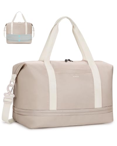 Reisetasche aus recyceltem PET-Stoff, erweiterbares Design, 40x30x20 cm groß, ideal für Fluggesellschaften wie Ryanair, EasyJet und Eurowings, mit abnehmbarer Nass-Tasche und gepolsterter Schultergurt