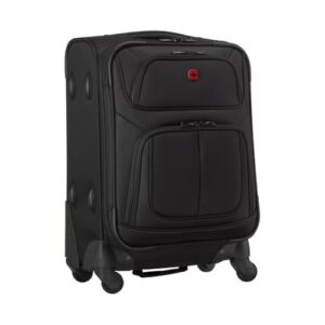 Erstklassiger Handgepäckkoffer für Reisen und Urlaub, 40 (45) l, Erweiterbar, Damen Herren, Schwarz, WENGER Sion Carry-On Weichschalenkoffer