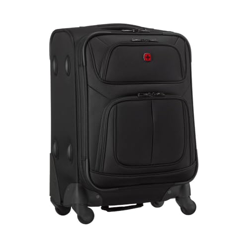 Erstklassiger Handgepäckkoffer für Reisen und Urlaub, 40 (45) l, Erweiterbar, Damen Herren, Schwarz, WENGER Sion Carry-On Weichschalenkoffer