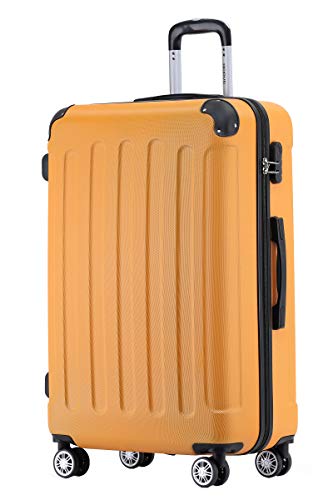 Orange Reisetasche mit Doppelrollen und ABS-Kunststoff für komfortables Reisen in Urlauben