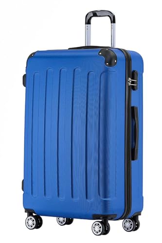 Beibye Zwillingsrollen Hardcase Reisekoffer Koffer Trolley Hartschale XL-L-M in 14 Farben (Diamondblau, Mittler Koffer 66cm) - Leichtgewichtiger Hartschalentrager mit robustem ABS-Kunststoff-Construction und vier leichtgängigen Doppelrollen