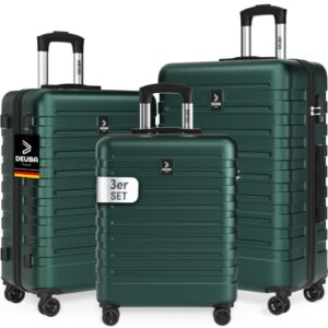 Deuba Travel Koffer Set 3-teilig: Sicherer Stauraum, Reisekoffer, Groß Trolley Suitcase mit 360° Rollen und Hartschalenkoffer für Familien- oder Urlaubsreisen