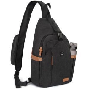 Brusttasche für Herren aus Canvas, wasserabweisend und anti-diebsteal, ideal zum Wandern oder Reisen.