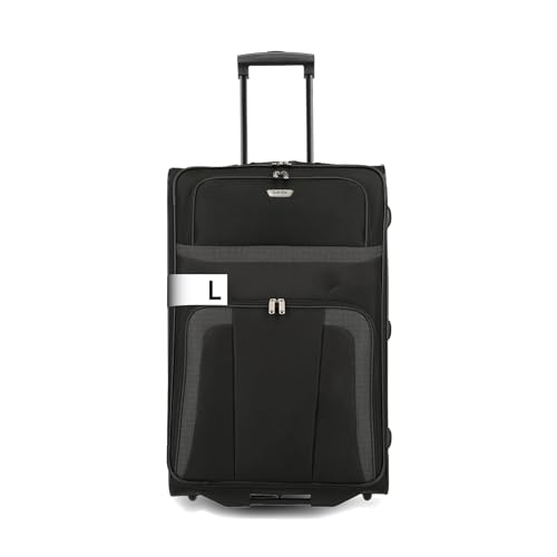 paklite Reisekoffer mit 2 Rollen, groß, klassischer Weichschalen Trolley im zeitlosen Design, 73 cm, 80 Liter für Reisen und Urlaub