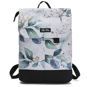 Ela Mo Damen Rucksack mit Waterleaf Gold-Design, ideal für Schule, Uni und Business, Laptop-Tasche mit Anti-Diebstahl-Schutz
