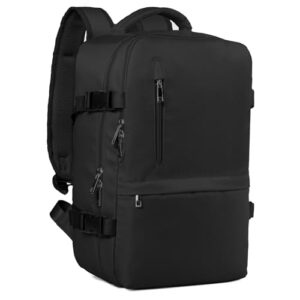 Schwarzer Reisekoffer von Hayayu, Laptopfach und Diebstahlsicherung für Kurzreisen und Wochenendtrips