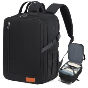 Lossga Handgepäck Rucksack mit 40x30x20 Maßen für Ryanair 24L, schwarz, mit grauem Griff und Gurt sowie einer kleinen grauen Tasche