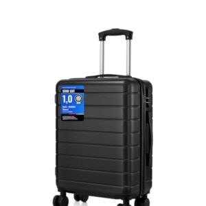 Leichter ABS+PC Reisekoffer für Flugzeug, Ryanair Trolley mit 4 Rollen und Hartschale für Eurowings und Business Reisen