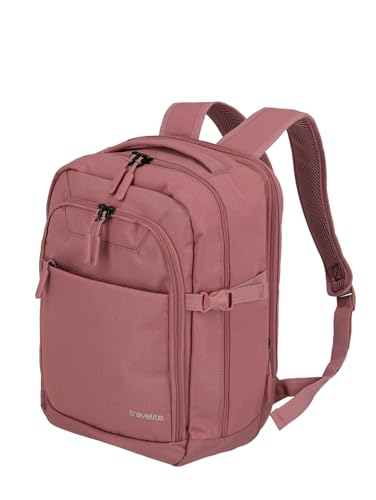 Praktischer Travelite Rucksack für Reisen und Freizeitaktivitäten, Robustes Polyestermaterial, Laptopfach bis 13 Zoll, Dehnfalte und Aufsteckfunktion am Gestänge eines Trolleys