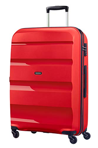 American Tourister Bon Air Spinner L, rot (Magma Red), ein großer Koffer für Reisen mit 360-Grad-drehbaren Rollen und TSA-Schloss.