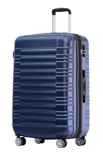 BEIBYE Reisekoffer 2088 Hartschalekoffer Gepäck Koffer Trolley Größe L in 14 Farben (Dunkelblau) - hochwertiger Reisekoffer aus ABS Kunststoff mit stabilem und schlagfestem Oberflächenschutz