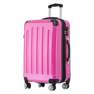 Pink Reisegepäck mit schwarzer Handhabung und Rädern, Teil des BEIBYE Zwillingsrollen 2048 Hartschale Trolley Koffer Reisekoffer Sets in der L-Größe