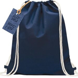Baumwoll-Turnbeutel mit 38 x 42 cm Größe, ein sportlicher Beutel aus Stoff für den Rucksack oder als Tasche