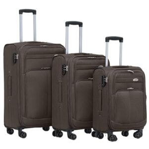 Beibye Stoff Kofferset, Trolley Gepäckset mit Vorder Taschen, Oberer Öffnung und Dehnungsfuge für Reisen