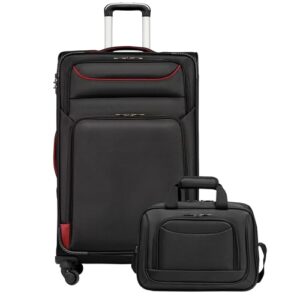Großer Koffer Weichgepäck Trolley 80cm und Große Umhängetasche, Reisekoffer Set mit TSA Zahlenschloß, Oxford Gewebe und Aluminium Kupfer Konstruktion