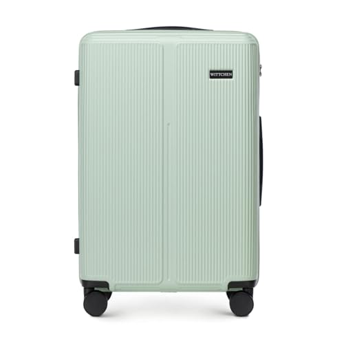 Mittelgroßer Reisekoffer in Mintgrün mit Hartschale, ABS-Material und 4 Rollen, geeignet für Lufthansa/Eurowings/Ryanair, inkl. Zahlenschloss und Teleskopgriff